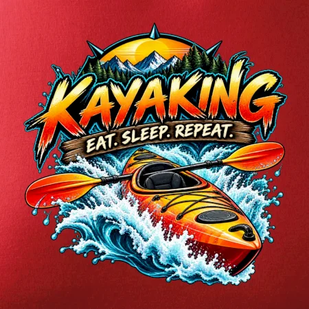 Kajak v divoké vodě eat sleep repeat