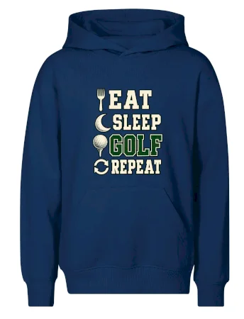 Eat sleep golf repeat typografie