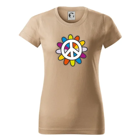 Peace symbol s kreslenou kvetinou