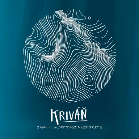 Kriváň - vrstevnice v kruhu