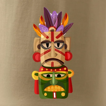 Mayová maska s perím