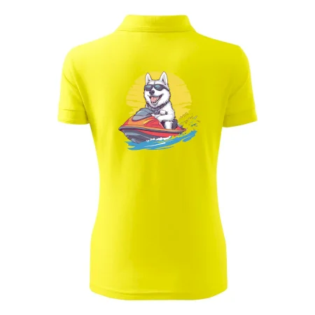 Husky na vodnom skútri