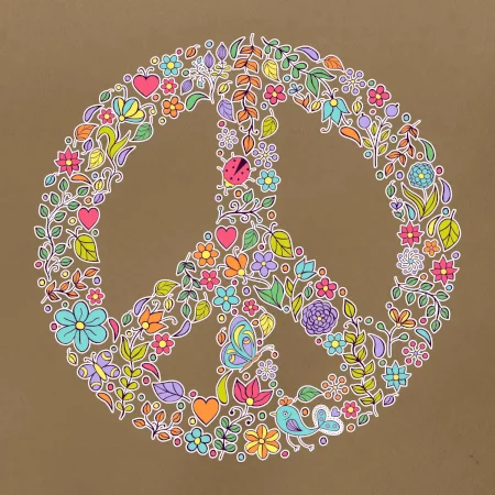 Peace symbol lístočky