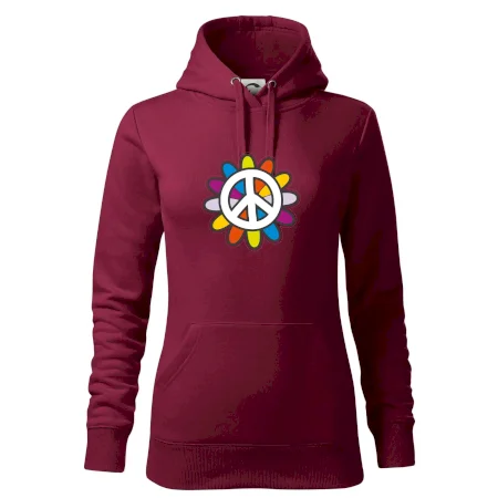 Peace symbol s kreslenou kvetinou
