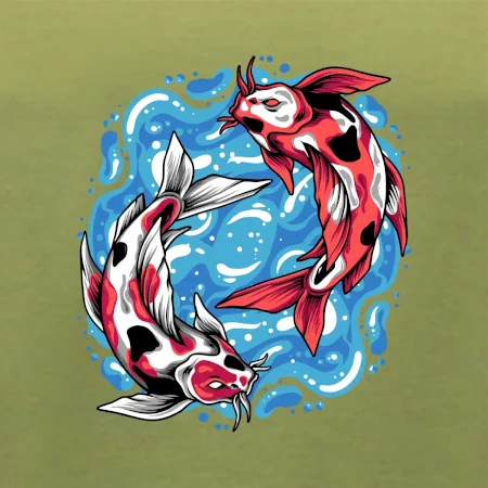 Yin & Yang Koi kapor - červený