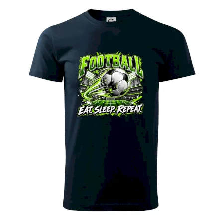 Futbalová lopta a štadión eat sleep repeat