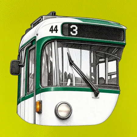 Detail čela T3R SLF tečkovaná perokresba