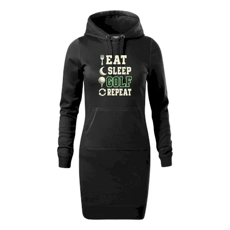 Eat sleep golf repeat typografie