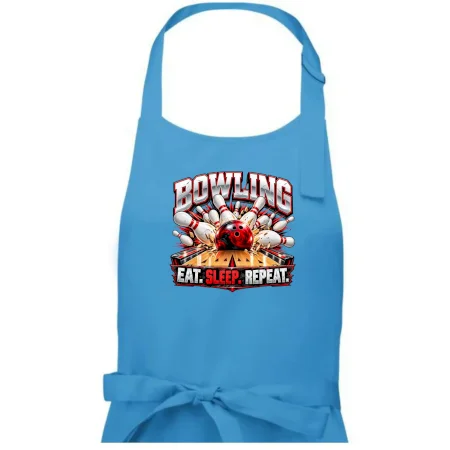 Bowlingová guľa a kolky eat sleep repeat