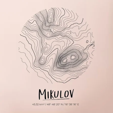 Mikulov - vrstevnice v kruhu
