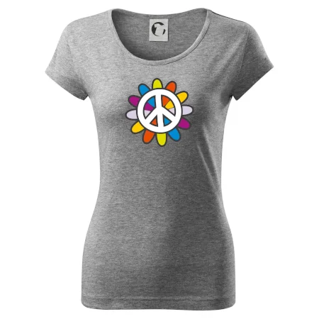 Peace symbol s kreslenou kvetinou