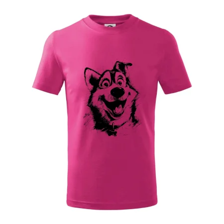 Čiernobiela karikatúra husky