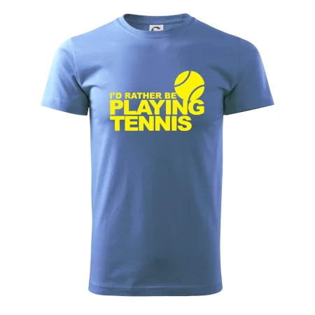 Playing tennis