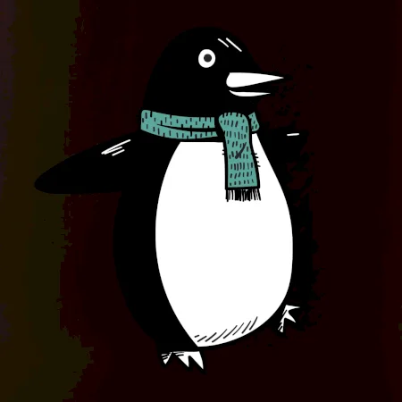 Tučniak so zeleným šálom