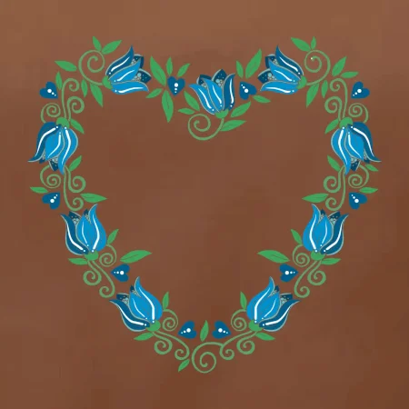 Modré tulipánové srdiečko (Pecka design)