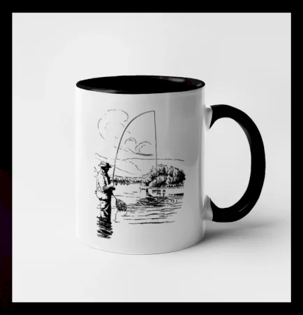 Kreslený rybár s podberákom