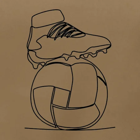 Futbalová lopta kopačka jedným ťahom