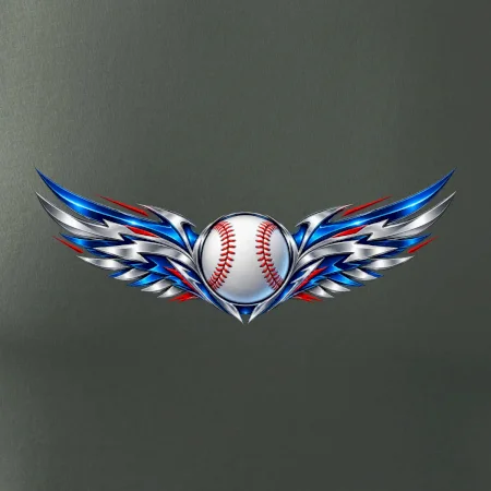 Baseballový míček s kovovými křídly