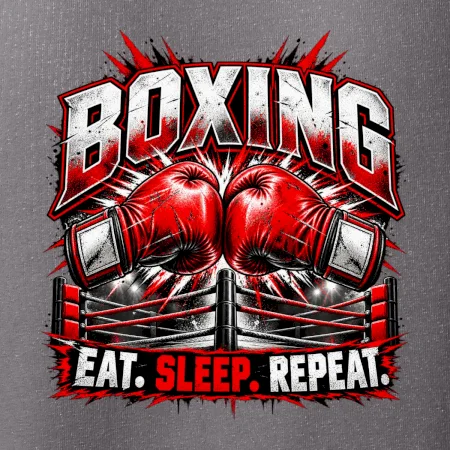 Boxerské rukavice v ringu eat sleep repeat