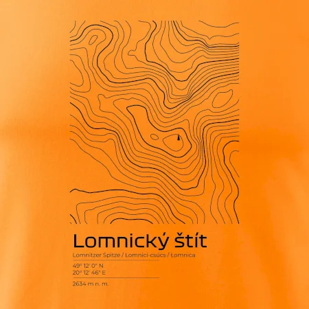 Lomnický štít - vrstevnice v obdĺžniku