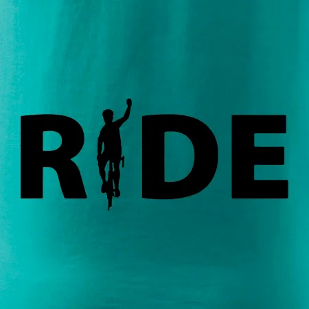 Ride - nápis s cyklistom