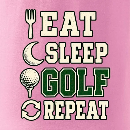Eat sleep golf repeat typografie