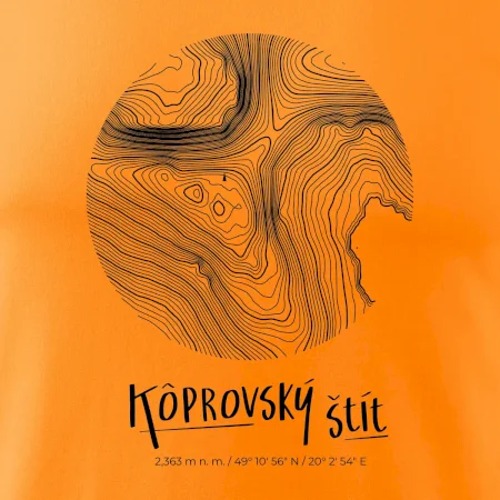 Kôprovský štít - vrstevnice v kruhu