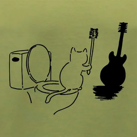 Mačka a gitara WC