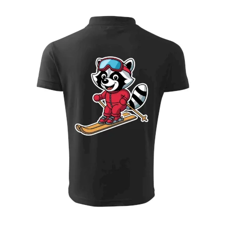 Mýval na lyžiach - kreslený