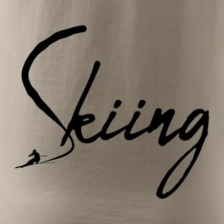 Skiing nápis lyžiar