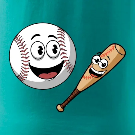 Parové tričko - baseballová raketa a loptička