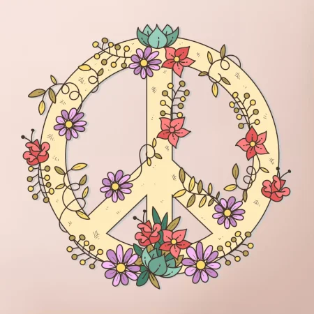 Peace symbol pieskový