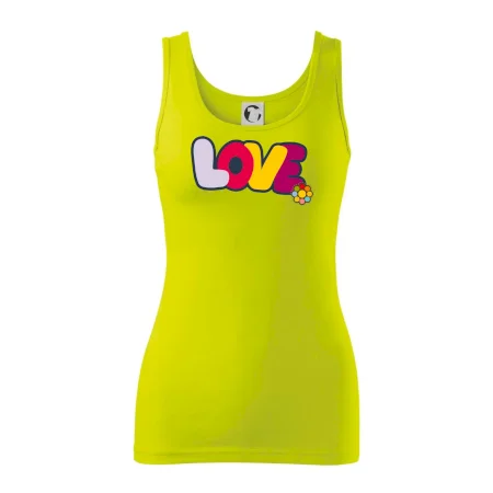 Love nápis s kvetinou