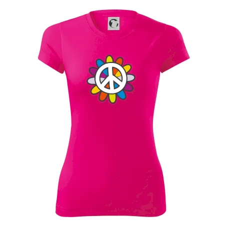 Peace symbol s kreslenou kvetinou