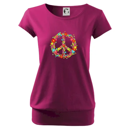 Peace symbol červené kvety
