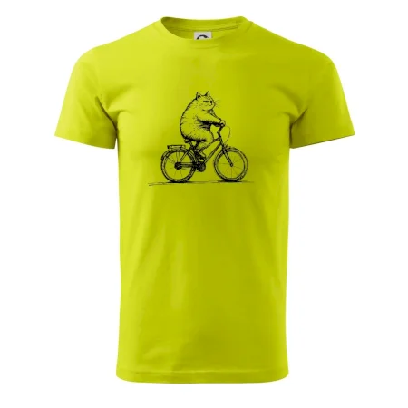 Tučná mačka na bicykli