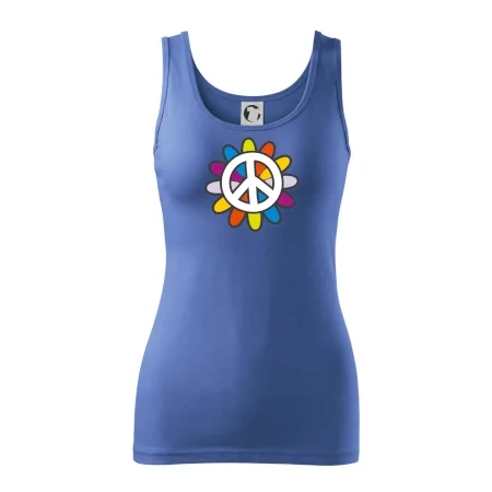 Peace symbol s kreslenou kvetinou