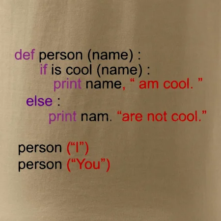 Python I am cool, You are not cool