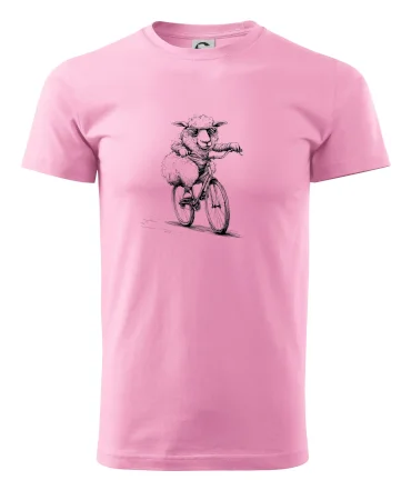 Ovce s okuliarmi na bicykli