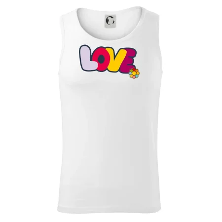 Love nápis s kvetinou