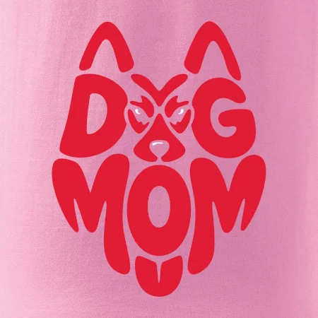 Dog mom nápis v hlavě