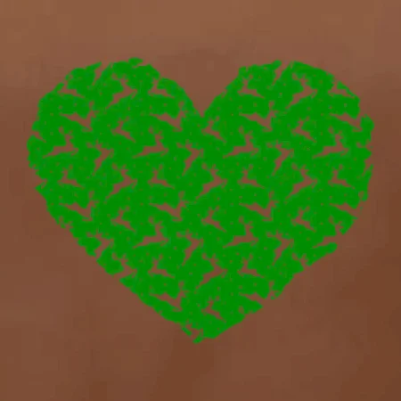 Vianočné jelene v srdci