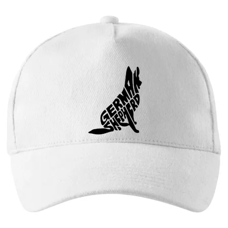 Nemecký ovčiak sediaci napis