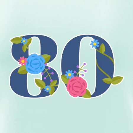 Kvetinové číslo kreslené - 80