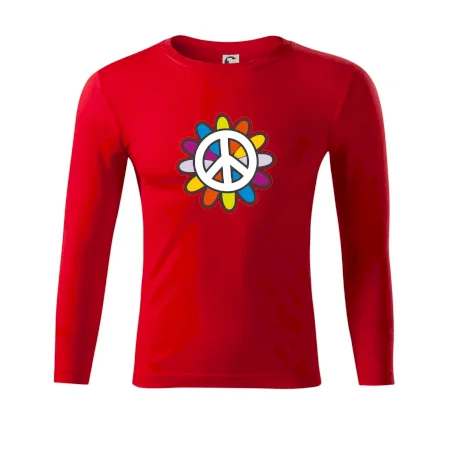 Peace symbol s kreslenou kvetinou
