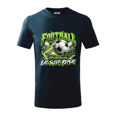 Futbalová lopta a štadión eat sleep repeat