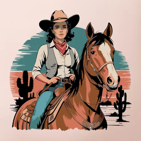 Cowgirl vintage na koni