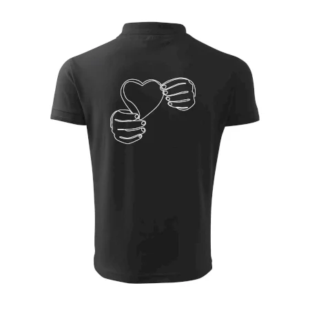 Ruka držiaca srdce jedným ťahom