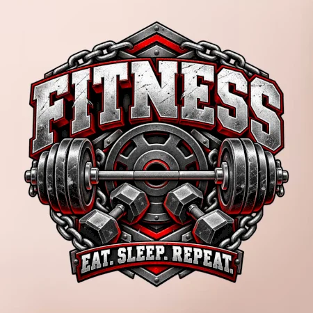 Fitness činka a závažia eat sleep repeat