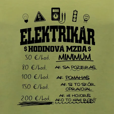 Hodinová mzda elektrikár